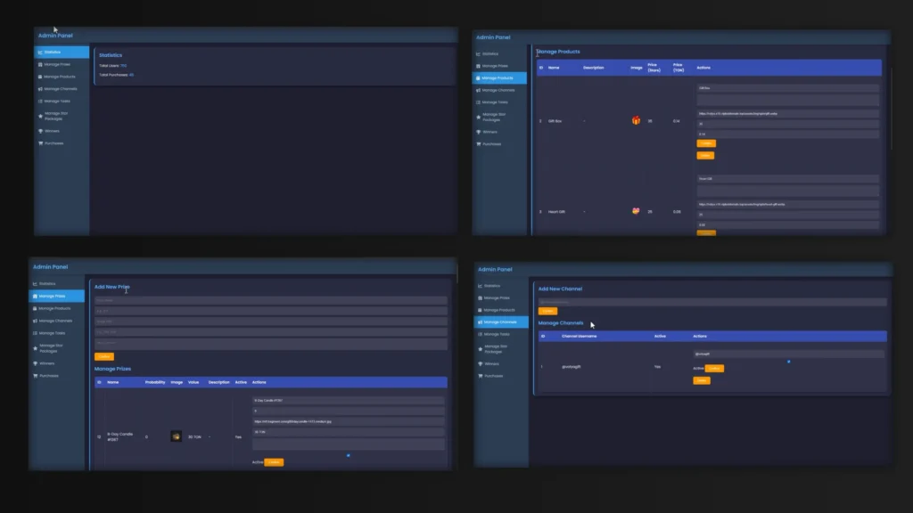 VolyaGift Telegram Mini App Admin Panel 2