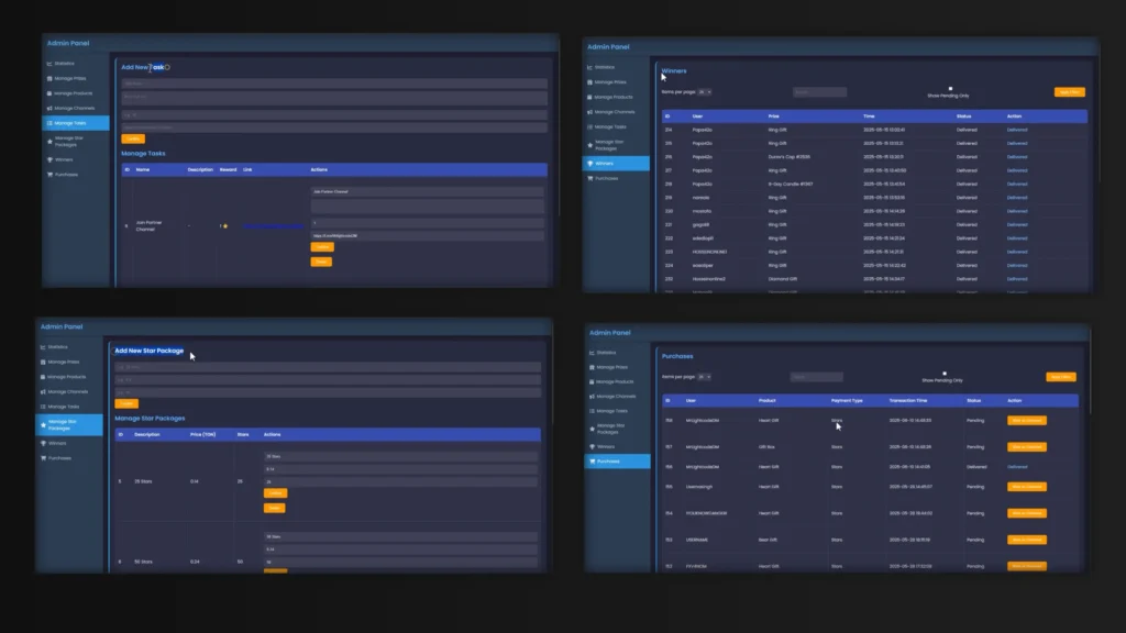 VolyaGift Telegram Mini App Admin Panel